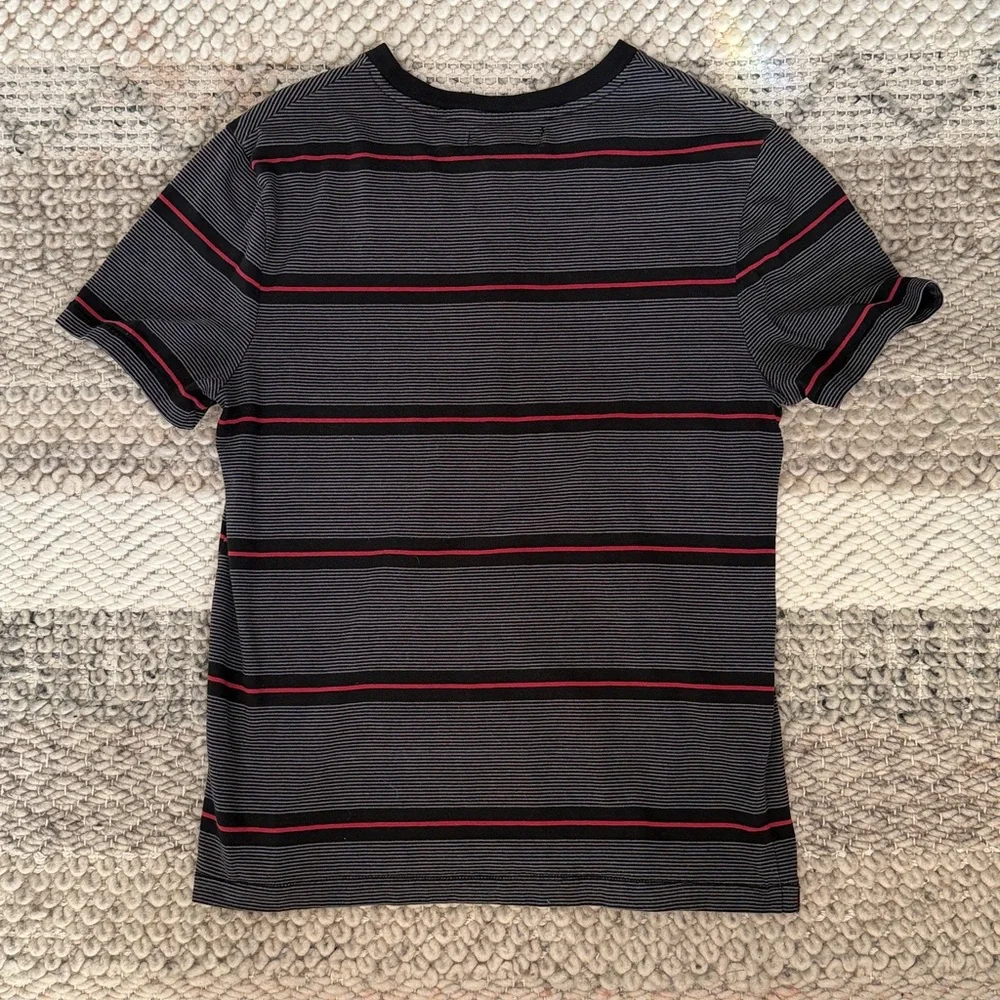 Tony Hawk Black and Red Striped Short Sleeve Henley Tee Shirt T-Shirt - Picture 5 of 5